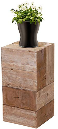 Mendler Blumentisch HWC-A15, Blumensäule Blumenständer, Tanne Holz rustikal massiv MVG-Zertifiziert - 60cm