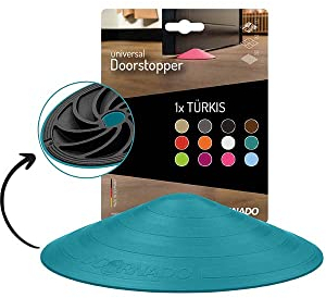Doornado Starker Gummi Türstopper - Türhalter ohne Bohren - Für alle Arten von Türen und Böden - 118x25mm – Designpreis - Türkis