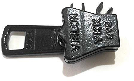 Nr. 8, YKK, Schieber/Läufer/Abzieher für YKK Vislon/Kunststoff/geformter gezahnter Reißverschluss, automatische Verriegelung, schwarz, 2 Stück obere Stopps frei, hergestellt in Japan