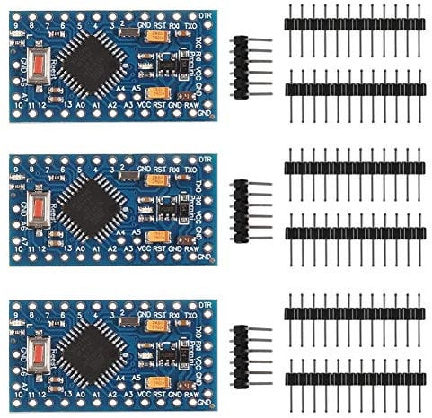 AITRIP 3 Pack PRO Mini Atmega328P-AU 5V/16MHz Development Board Microcontroller Bootloadered with Pin Headers for Arduino (3PCS)