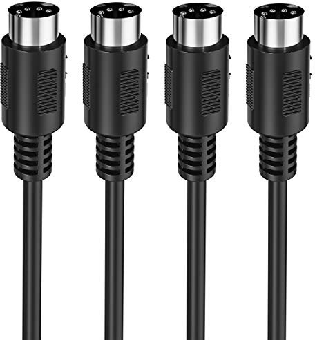 Mellbree Cable MIDI de 5 pines, 5 m, macho a macho, MIDI de 5 pines, compatible con teclado MIDI, sincronización de teclado, sintonización de rack, fuente de sonido y otros equipos de música, paquete