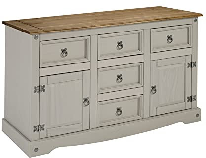 Corona Grey Wax 2 Door 5 Drawer Sideboard