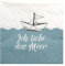 Hochwertige Papierservietten/Tafel-Servietten/Brunchservietten, Deko-Serviette, Motiv: Ich Liebe das Meer. L/H 33 x 33 cm. Menge 40 Stück.