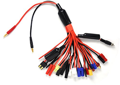 Pardarsey RC Akku-Lader-Steckverbinder Splitter Draht,19 in 1 Octopus Convert Cable zu 4.0mm Banane Plug Lead Cable für XT60, EC3, EC5, HXT4MM, Tamiya, JST, T-Dean, TRX, Futaba