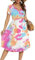 YUNDAI Women Summer Midi Dress Short Sleeve Ladies Dress V-Neck Floral Plain Beach Party Dresses with Pocket