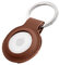 Premium Lederhülle für Apple AirTag - Vegan Leder Case mit Robusten Edelstahl Schlüsselring - Tragbare Schutzhüllen und Zubehör für AirTag Tracker - Braun 1er - il Grado