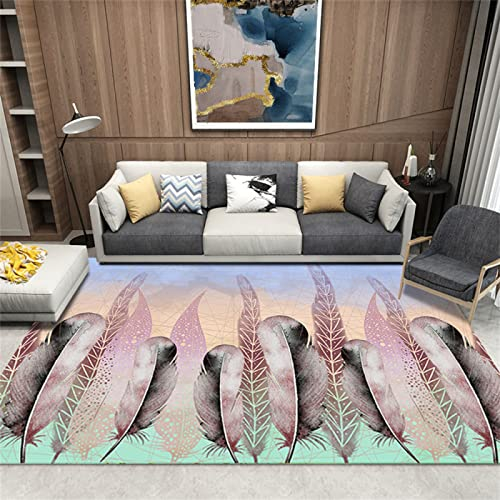 RUGMRZ Zimmer Einrichtung Schönes Federmuster Auslegware pink Teppich Für Draußen Balkon Boden Teppich Zimmer Einrichtung Teppich jugendzimmer jungen160x230CM