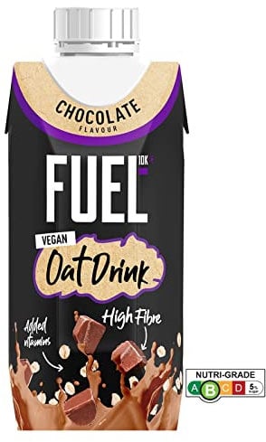 FUEL10K Vegan Chocolate Oat Breakfast Drink, High Fibre & Vitamins, 330 ml (Pack of 1)