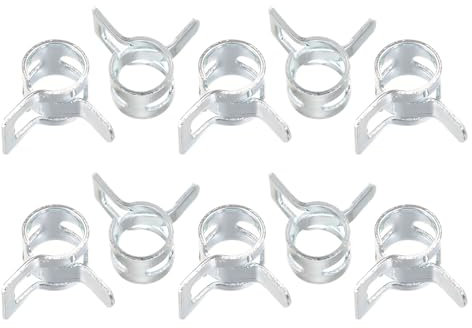sourcing map 10pcs 4mm Spring Band Type Action Fuel/Silicone Vacuum Hose Pipe Clamp Low Pressure Air Clip Clamp, Zinc Plated