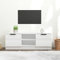 homiuse Meuble TV Blanc Brillant 102x35x36,5 cm Bois d'ingénierie Unité TV Design Epuré Armoire TV Bibliothèque Salon Meuble de Télévision Etagère de Rangement Cadres Photo Plantes Livres