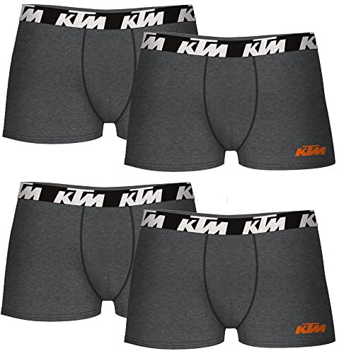 KTM Herren XL-Set mit 4 Dunkelgrau Boxershorts, bunt