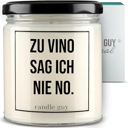 candle guy Duftkerze | Zu Vino sag ich nie no. | Handgemacht aus 100% Sojawachs | 70 Stunden Brenndauer