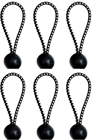 6 Piezas tensores de Goma, Set de tensores para Lonas, eslingas tensoras con Bola de plástico, Gomas para Lona