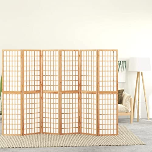 Revera Faltbarer Raumteiler 6 Paneele im japanischen Stil 240 x 170 cm, weiß
