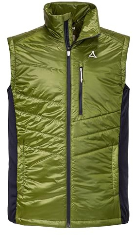 Schöffel Herren Hybrid Vest Stams M, Outdoor Weste mit 4D BODY MAPPING, strapazierfähige, atmungsaktive Funktionsweste mit Taschen, calla green, 54