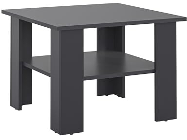 KOMTO Couchtisch Anthrazit Vienna - Wohnzimmertisch Modern Couchtisch Holz Beistelltisch 60x60 Coffee Table Tisch Wohnzimmer Sofatisch Stubentisch