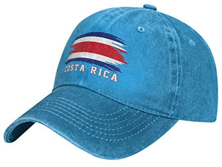 BAAROO Costa Rica Flagge Costa Ricans Washed Denim Baseball Cap Herren Blau Vintage Baumwolle Hut Unisex Papa Trucker Hüte Frauen, #1585, M/Einheitsgröße