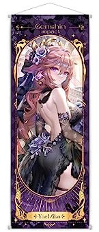 1 Stück Genshin Impact Charakter Kleid Schriftrolle Poster Wandbehang geschmiedetes Stoffgemälde (Yae Miko)