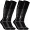 2 Paar Skisocken Herren & Damen Ski Kniestrümpfe 34175 WP (Schwarz 47-50)