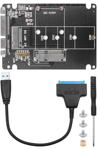 Adaptateur M.2 NGFF ou mSATA vers USB 3.0 2 en 1 NGFF ou mSATA Convertisseur Lecteur Carte avec Câble SATA Convertisseur