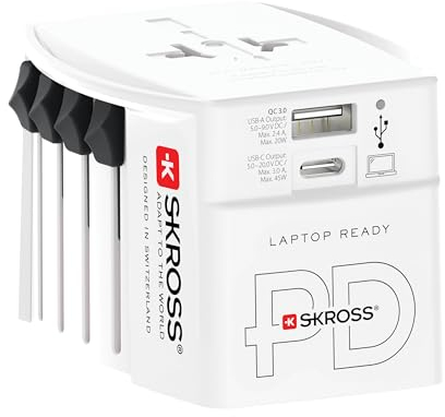 Skross 1302975 Adaptador de Viaje MUV AC45PD