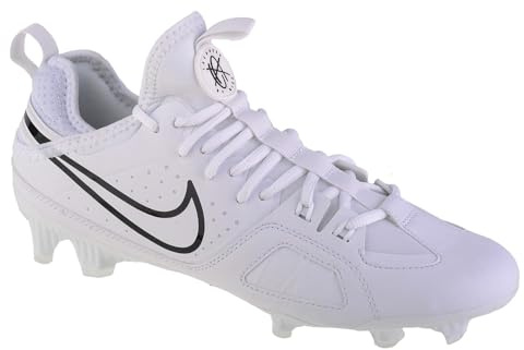 Nike Huarache 9 Varsity LAX Lacrosse Cleats (FD0090-101, White/White/Black) Size 10.5