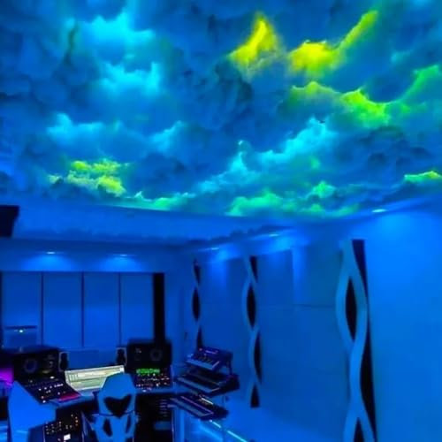 3D Thundercloud LED Light Kit, Cloud Light Multicolor lightning Changing, DIY Cotton Cloud Lights, Wall Ceiling Lights, Creative Thunder Cloud Lamp, for Bedroom Gaming Room Ceiling decorations 40m