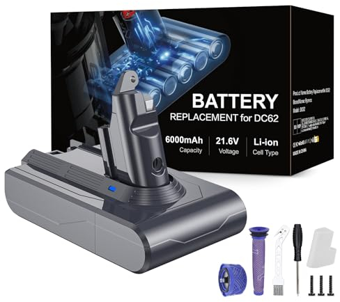 6000mAh V6 Ersatzakku für Dyson V6 Akku Kompatibel mit DC62 DC58 DC59 DC61 Animal DC72 DC74 SV03 SV05 SV06 SV07 SV09 Handstaubsauger