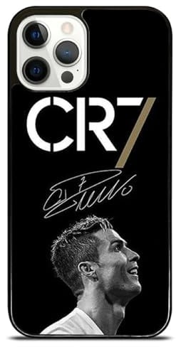 EZB Cristiano Ronaldo Themed iPhone Phone Case | Flexible Shock Absorbant Cool Phone Cover | Black and White Signature CR7 (iPhone 15)