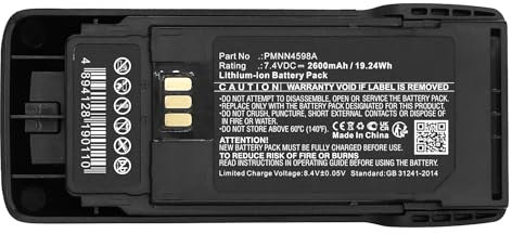 CELLONIC, Battery for Two way radio compatible with Motorola PMNN4600A, R2, PMNN4598A (7.4V, 2600mAh)