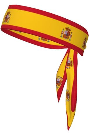 Bandana absorbente de sudor con la bandera de España, mantente seca y cómoda durante los deportes al aire libre, perfecta para hombres y mujeres
