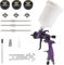 HVLP Spray Gun, 1.4 mm, 1.7 mm, 2.0 mm Stainless Steel Nozzle Paint Sprayer, 600 ml Capacity Paint Cup, Professional Gravity Feed Paint Sprayer for Primers and Varnishes