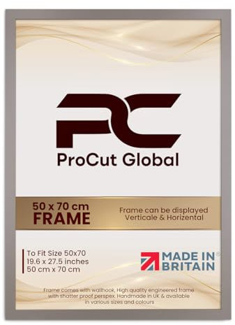 Procut Global Picture Frames 50x70CM Rose Gold - Modern 50x70CM Frames With Safe Perspex Front & Wall Hanging Hooks - Premium Synthetic Wood-Handmade Frames