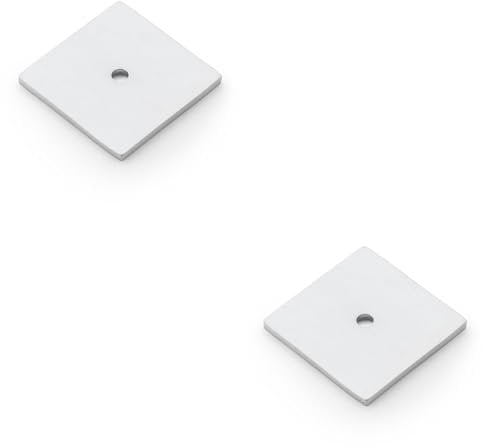 2 Pack - Square Kitchen Door Knob Backplate - Satin Chrome 38mm x 38mm Cabinet Plate