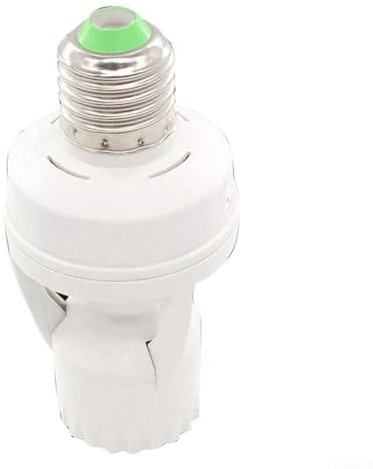 Zilimontt Enchufe de lámpara con sensor de movimiento, base de tornillo E27 con sensor de movimiento PIR, adaptador de bombilla de sensor inteligente para baño, escaleras, puerta delantera, garaje