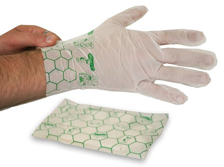 Glovelee Compostable Gloves - 100 Pack, Disposable, Latex, BPA & Powder Free, Food & Garden Waste, EN13432 Compliant, Large, Green