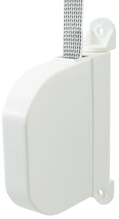 IdeaGenesis - Recogedor Plegable de persiana Enrollable de Exterior - Enrollador abatible con Cinta para fijación en Pared o Marco Ventana - Sistema Universal (Blanco Cinta pintas, Cinta 20mm)