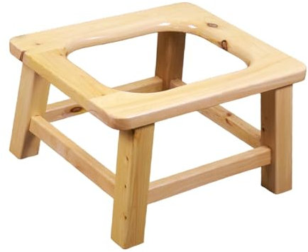 Harilla Assistenzhocker, Toilettenstuhl, Badezimmer, vielseitig einsetzbar, Duschstuhl, Hocktoilettenhocker aus Holz, Töpfchenhocker für Senioren, ältere, 20 Cm