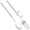 Lot de 2 fourchettes et cuillères rétractables en acier inoxydable, fourchettes extensibles, longues fourchettes, cuillères extensibles, fourchettes rétractables, cuillères de chef adaptées à la