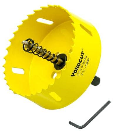 Lochsäge 85mm, Universal HSS M42 Bi-Metall Lochsägen, Lochkreissäge mit Sechskant-Schaft und Bohrer Lochbohrer Set Bohrkrone für Holz, Rigips, Trockenbau, Kunststoffe (∅ 85mm)
