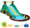 Riesige aufblasbare Wasserrutsche, 7 in 1 Original Wald Dinosaurier Stil Hinterhof Splash Park mit Dual Slide 480W Gebläse mit GFCI Pool Wassersprinkler Tunnel Kletterwand für Sommer Outdoor Spaß