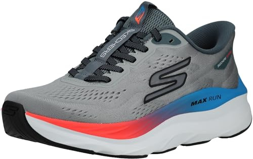 Skechers Herren Max Run Hands Free Slip-ins Sneaker | Freihändige Slip-Ins, maximale Dämpfung, luftgekühlte Goga-Matten-Einlegesohle, ultraleichte Zwischensohle, Goodyear Gummi