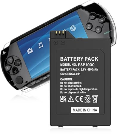 Akku für PSP 1000, 4800mAh Akku mit hoher Kapazität für Sony PSP 1000 PSP-110 (1001, 1002, 1003, 1004, 1005, 1006, 1007, 1008, 1010), PSP Fat Console