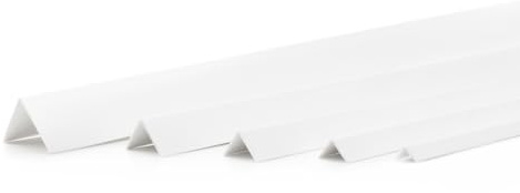 DQ-PP Profil d'angle - Dimensions : 25 x 25 mm - Longueur : 20 m (10 x 2 m) - Couleur : blanc - Matériau : PVC - Cornière en plastique - Protection des bords - Profilé d'angle mural - Profilé d'angle