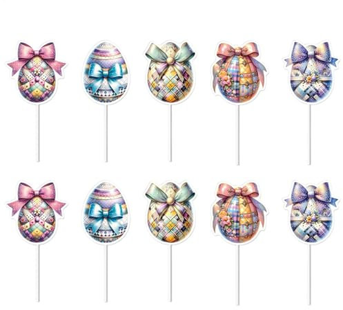 Osterbecher -Kuchen -Topper, Cupcake Picks Ostern Eiformige 10-süße