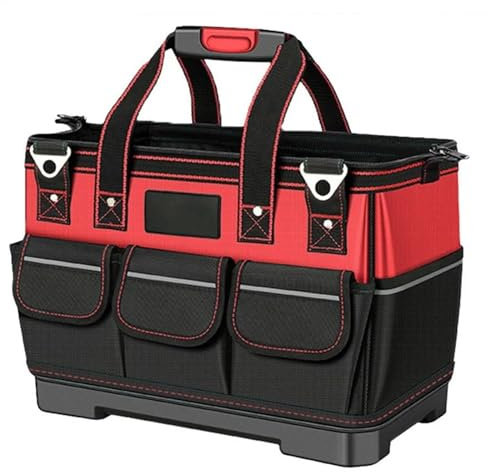 DGOINGPI Ablagegestelle Werkzeugtasche, Aufbewahrungstasche für Werkzeuge mit weiter Öffnung und ABS-Hartformboden, geeignet für Elektriker, Klempner, Hausbesitzer werkzeug Organizer