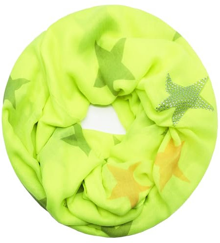 Gloop Loop schal leichterLangschal mit Sterne Muster Schlauchschal Tuch Viele Farben S201703