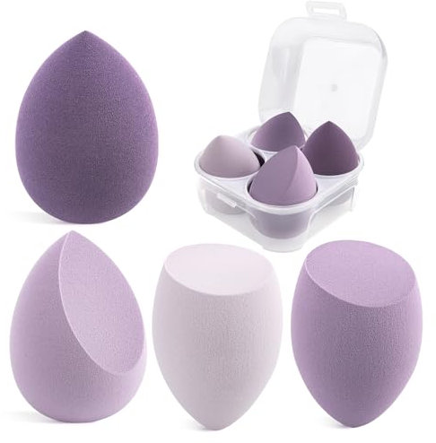 Spugnette Trucco, 4 Pezzi Spugna Trucco, Beauty Blender, Spugnetta Trucco Make Up, Spugnetta Fondotinta, Blender Make Up, Spugna Fondotinta per la Maggior Parte dei Cosmetici
