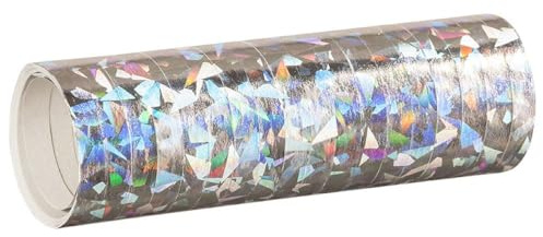 PartyMarty Metallic Luftschlangen holografisch 1er Sparpack | 1 Rolle mit 18 glitzernden Luftschlangen | Deko Silber | Karneval, Fasching, Geburtstag, Silvester | EU-Ware