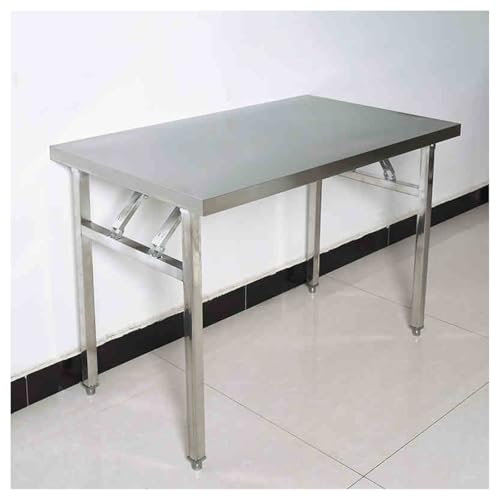 Klappbare Werkbank aus Edelstahl – tragbarer Küchentisch für Wäsche und Garage – 4 cm dicke Oberseite kompakt (60 x 40 x 55 cm/23,6 x 15,7 x 21,6)
